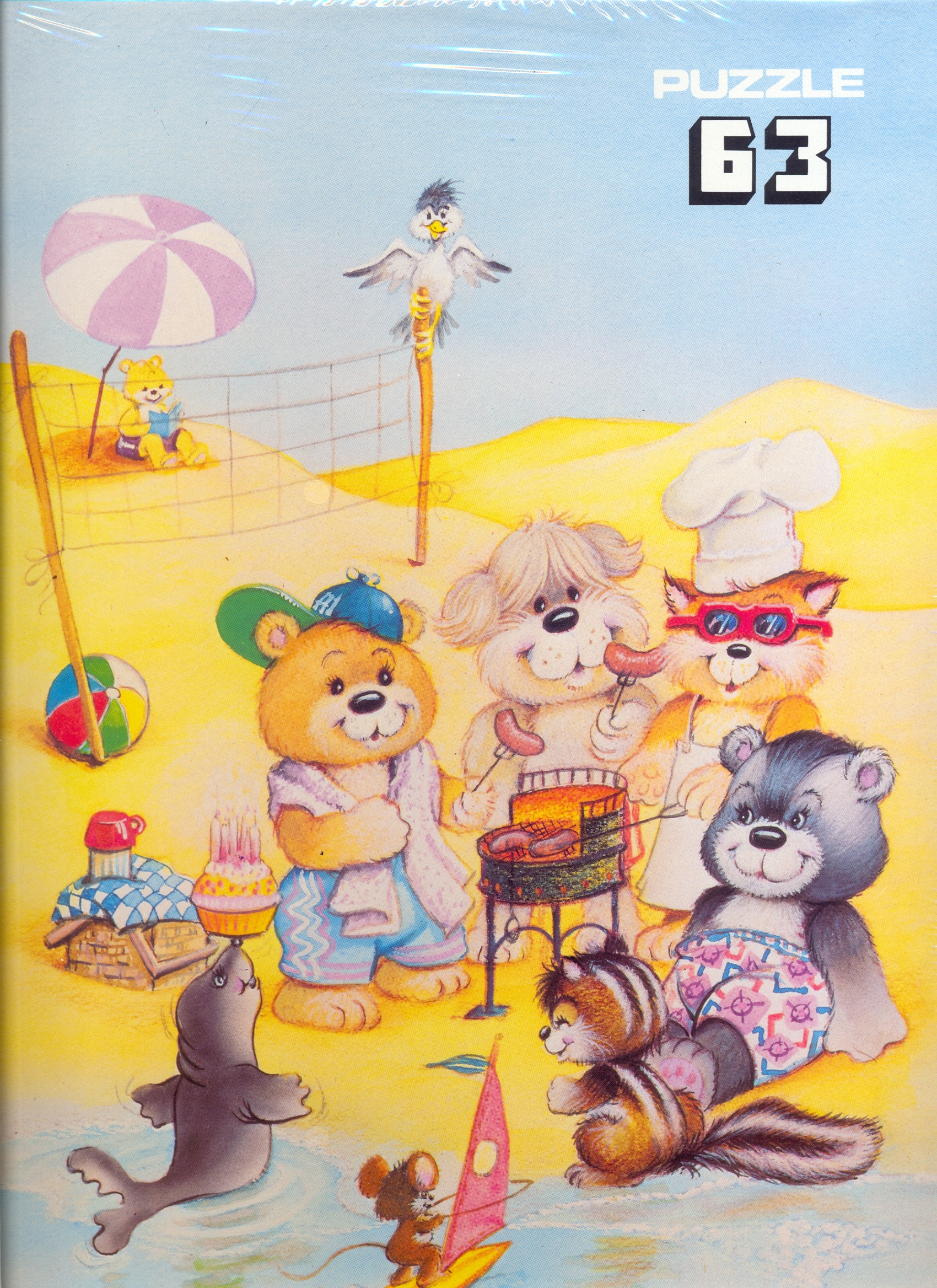 Puzzle 63 pieces "Barbecue at the beach"